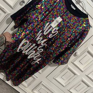 “It’s my birthday” dress O/S